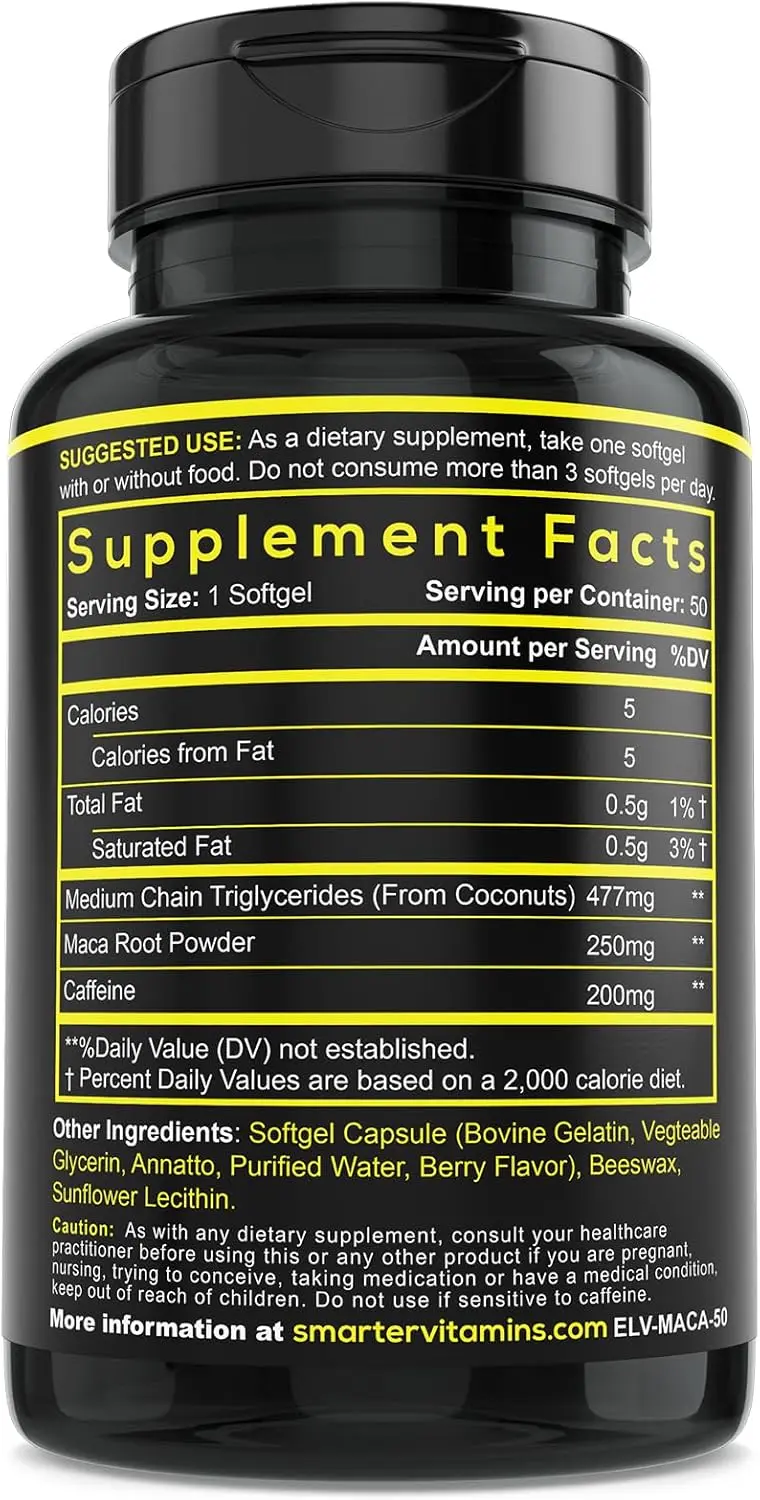 Smarter Vitamins Caffeine Maca Softgel